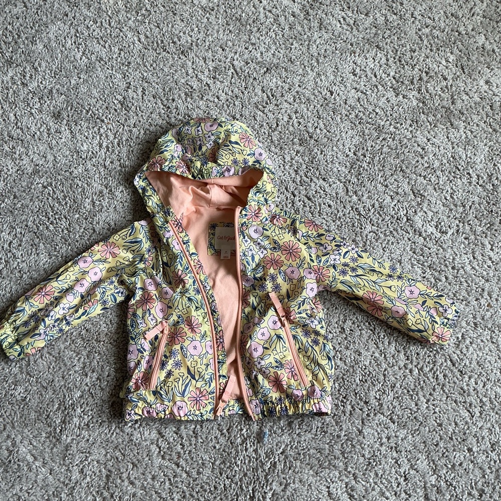 Cat & Jack Floral Toddler Rain Jacket with Hood